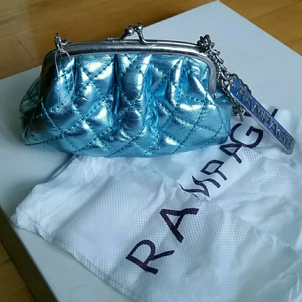 Rampage blue mettalic cushion purse.